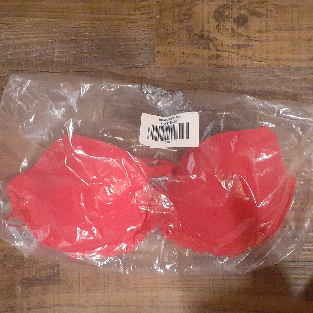 Hollister Hot Pink w navy and white bow in the center.